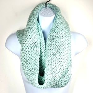 Francescas Foam Green Silver Sparkle Infinity Knit Scarf